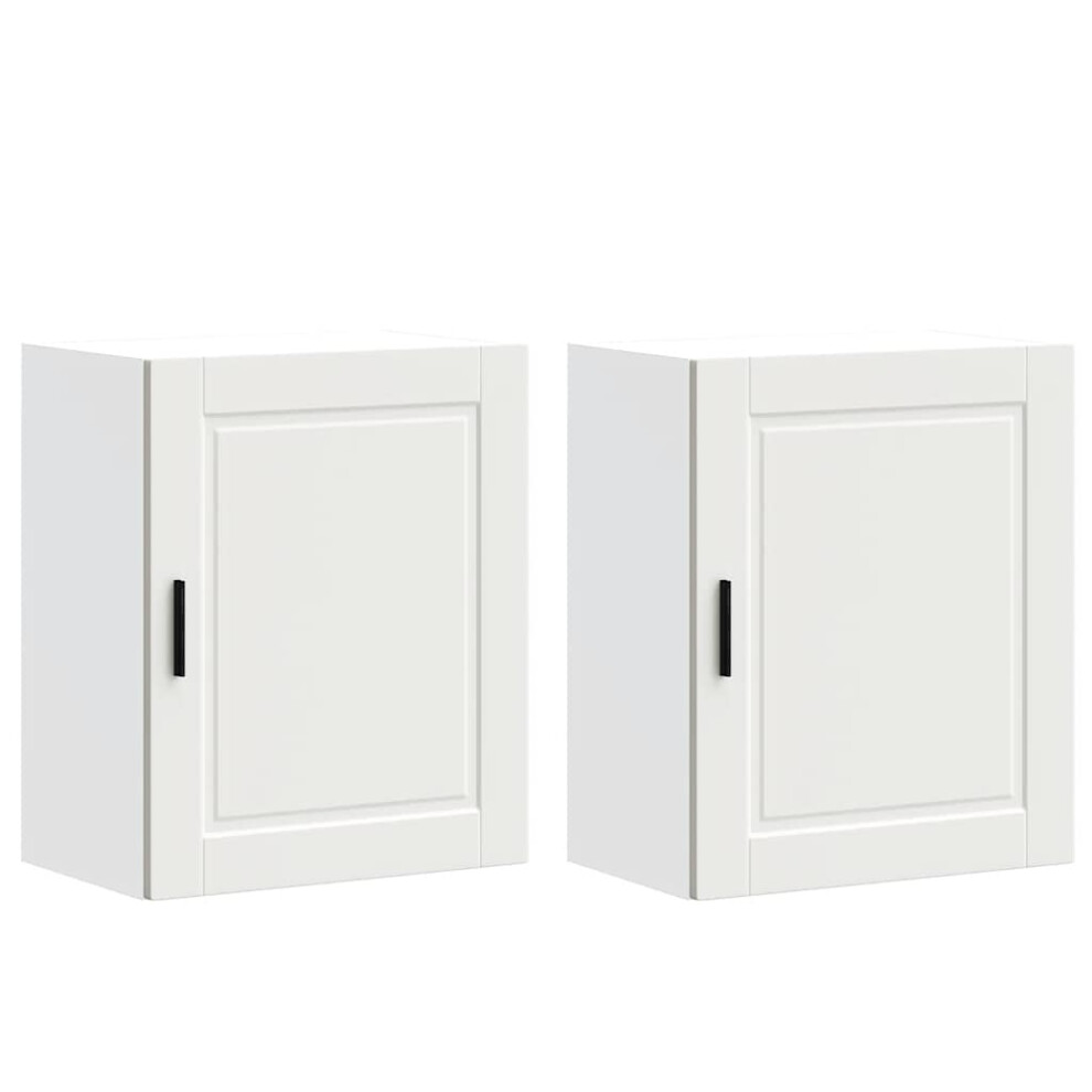 (white) vidaXL Kitchen Wall Cabinets Hanging Cabinet Cupboard 2 Pcs Engineered Wood