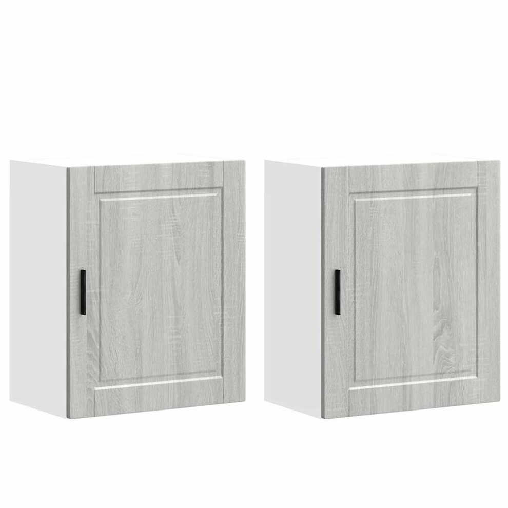 (grey sonoma) vidaXL Kitchen Wall Cabinets Hanging Cabinet Cupboard 2 pcs Engineered Wood