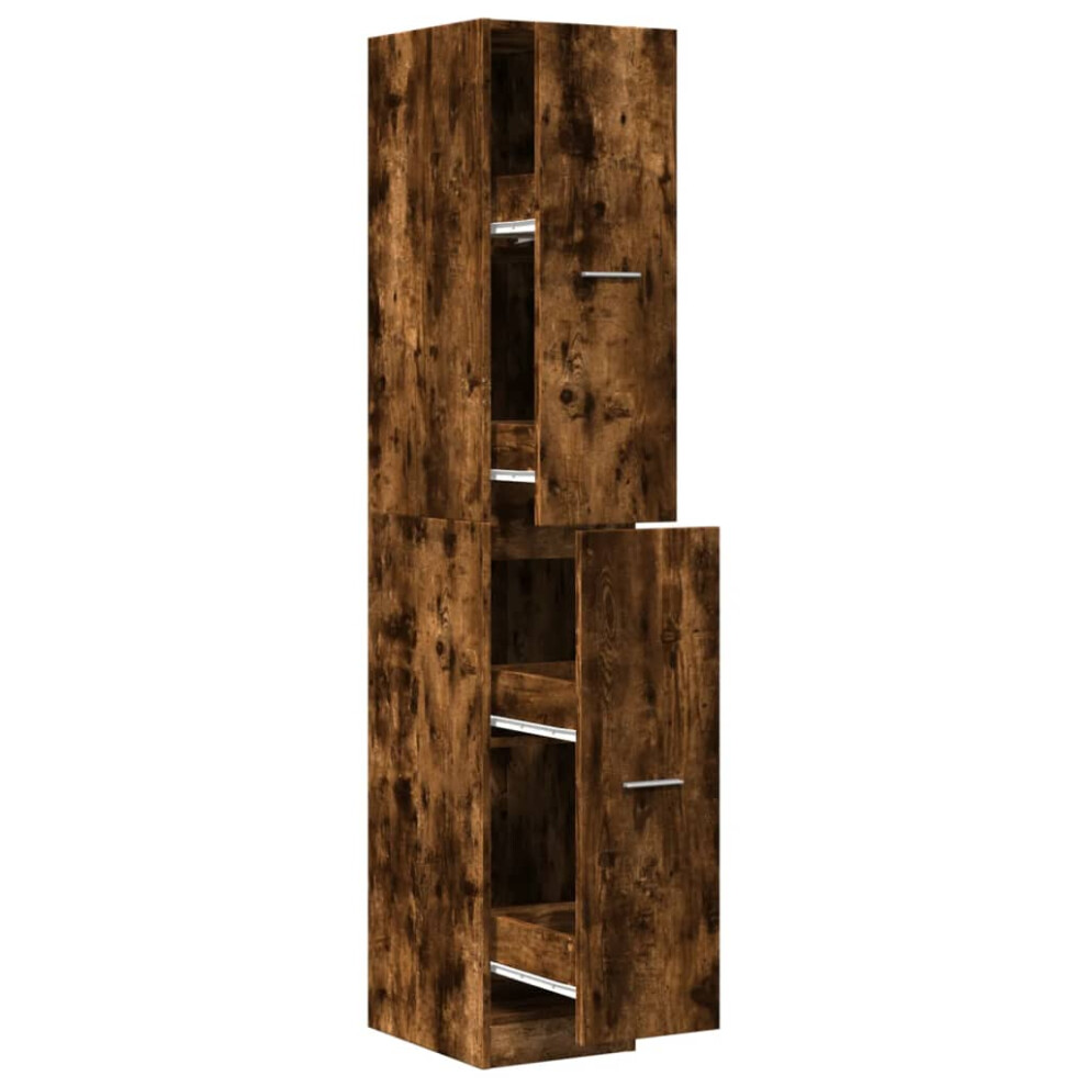 (smoked oak, 30 X 41 X 174.5 cm) vidaXL Apothecary Cabinet Storage Cabinet Apothecary Cupboard Engineered Wood