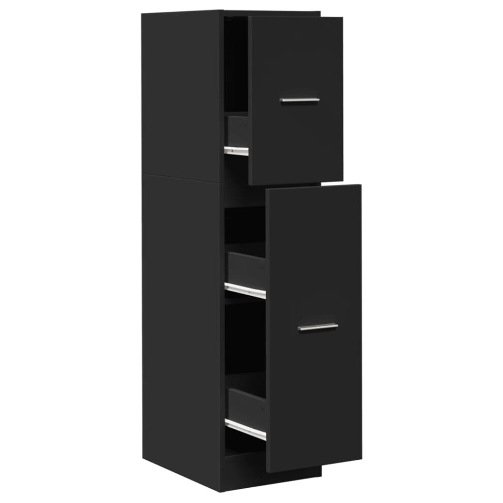 Vidaxl (Black, 30 X 41 X 118 Cm) Apothecary Cabinet Storage Cabinet Apothecary Cupboard Engineered Wood