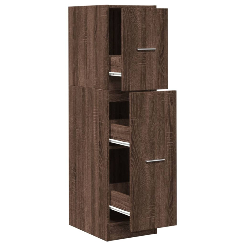 Vidaxl (Brown Oak, 30 X 41 X 118 Cm) Apothecary Cabinet Storage Cabinet Apothecary Cupboard Engineered Wood