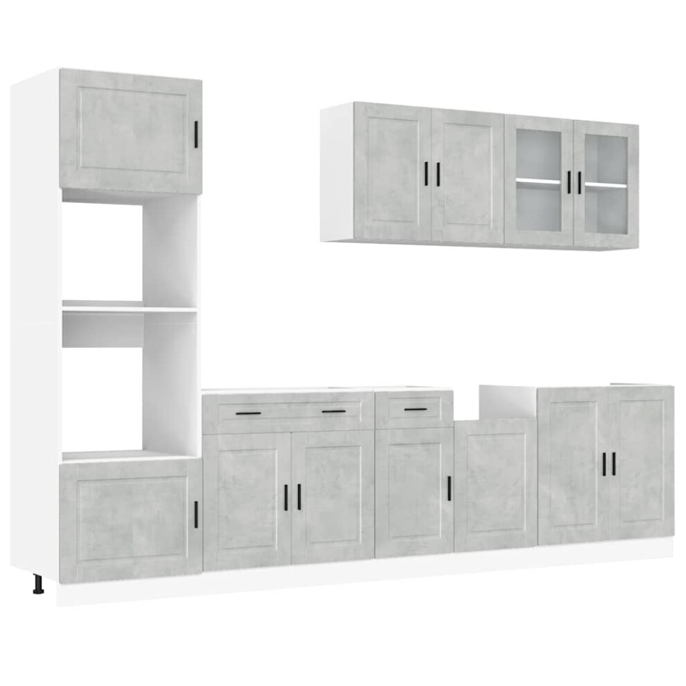 (concrete grey) vidaXL 7 Piece Kitchen Cabinet Set Kalmar Sonoma Oak Engineered Wood