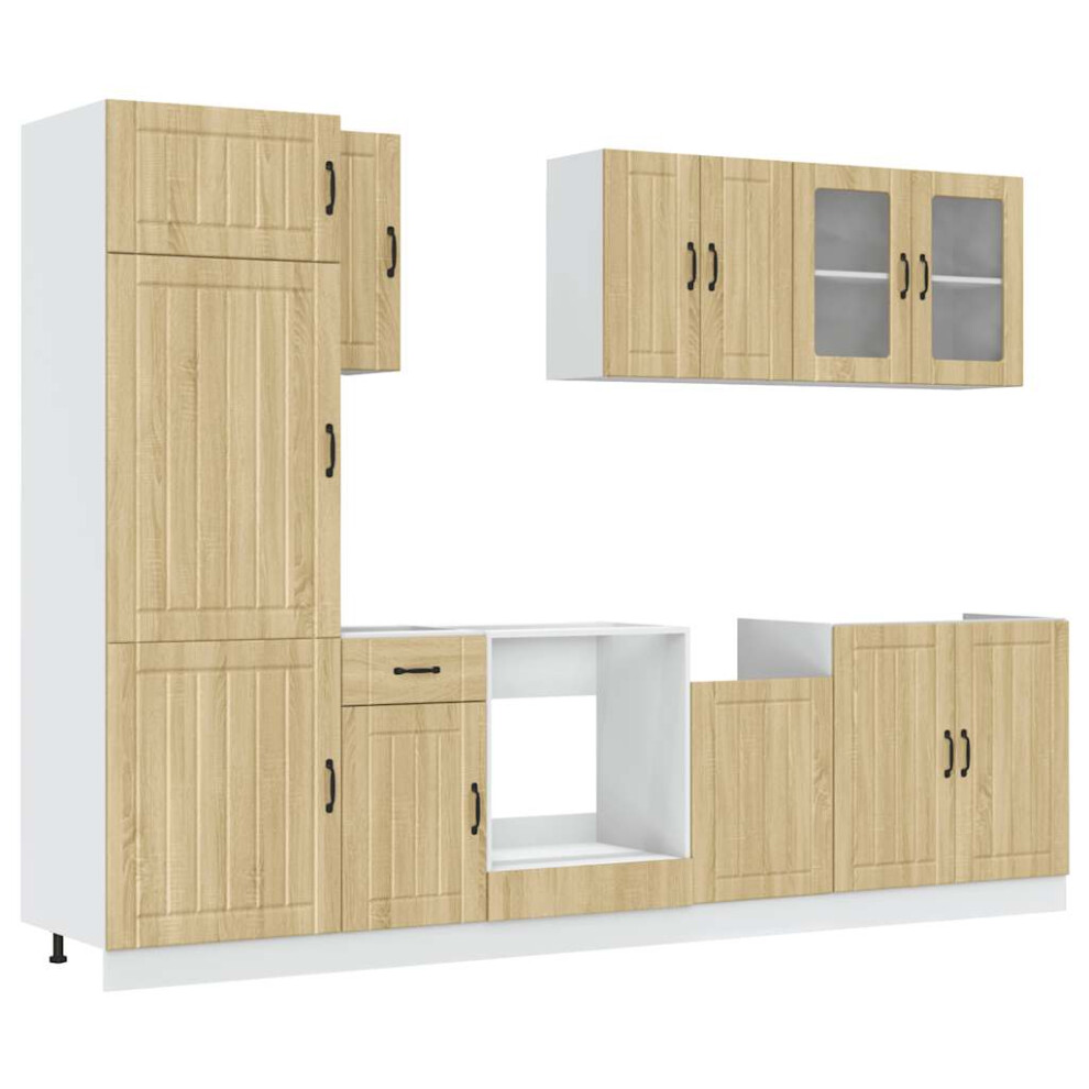 (sonoma oak) vidaXL 8 Piece Kitchen Cabinet Set Kalmar Sonoma Oak Engineered Wood