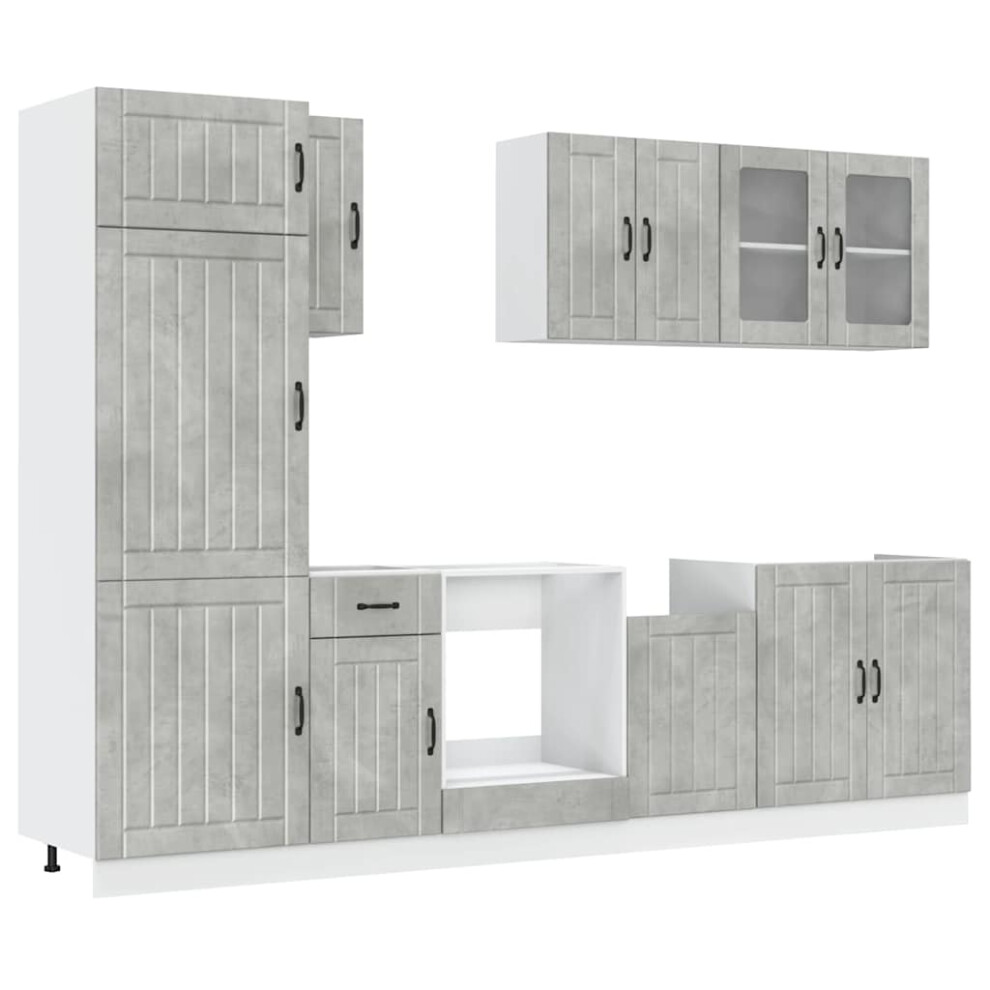 (concrete grey) vidaXL 8 Piece Kitchen Cabinet Set Kalmar Sonoma Oak Engineered Wood