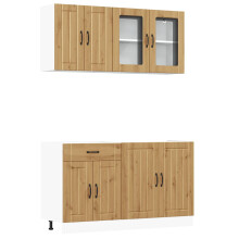 (artisan oak) vidaXL 4 Piece Kitchen Cabinet Set Kalmar Grey Sonoma Engineered Wood