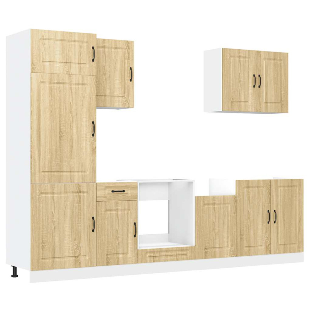 Vidaxl (Sonoma Oak) Kitchen Cabinet Set 7 Piece Cupboard Storage Cabinet Engineered Wood