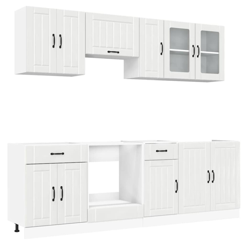 (high gloss white) vidaXL 8 Piece Kitchen Cabinet Set Kalmar White Engineered Wood