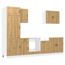 (artisan oak) vidaXL 7 Piece Kitchen Cabinet Set Kalmar Old Wood Engineered Wood