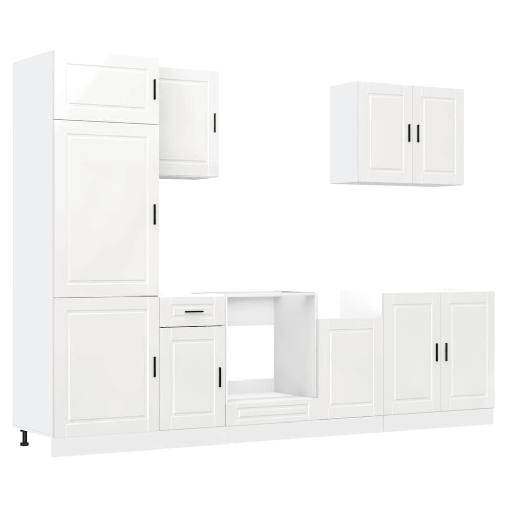 (high gloss white) vidaXL 7 Piece Kitchen Cabinet Set Kalmar Old Wood Engineered Wood