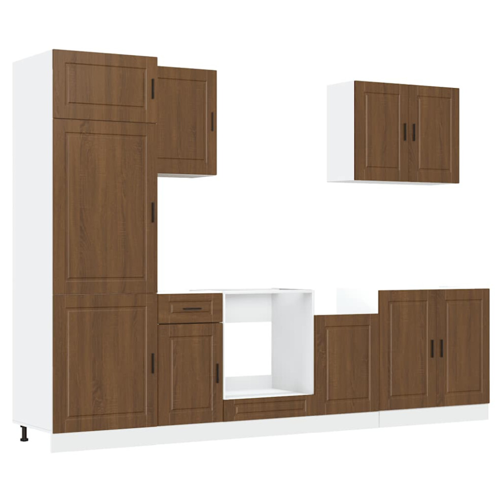 Vidaxl (Brown Oak) 7 Piece Kitchen Cabinet Set Kalmar Old Wood Engineered Wood