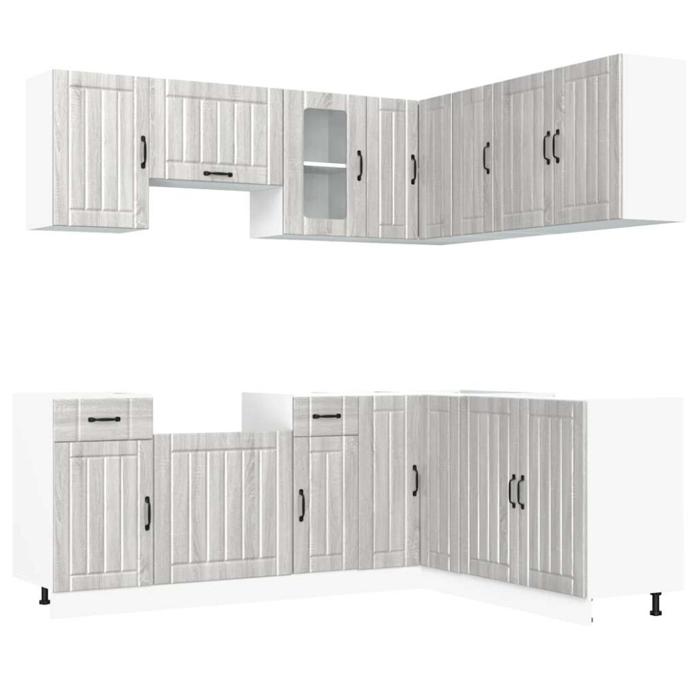 Vidaxl (Grey Sonoma) Kitchen Cabinet Set Highboard Cabinet Storage Cupboard Engineered Wood