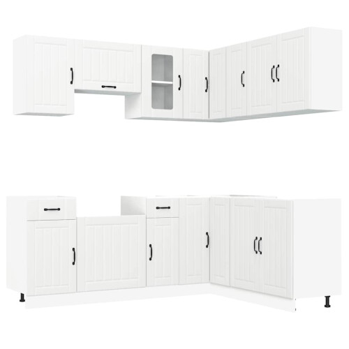 VidaXL (white) vidaXL Kitchen Cabinet Set Highboard Cabinet Storage Cupboard Engineered Wood