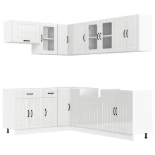 (high gloss white) vidaXL Kitchen Cabinet Set 11 Piece Cupboard Storage Cabinet Engineered Wood