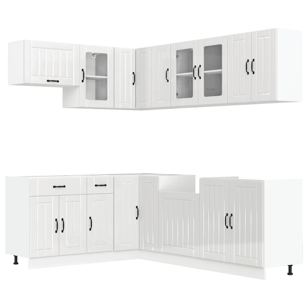 (high Gloss white) vidaXL Kitchen Cabinet Set 11 Piece Cupboard Storage Cabinet Engineered Wood