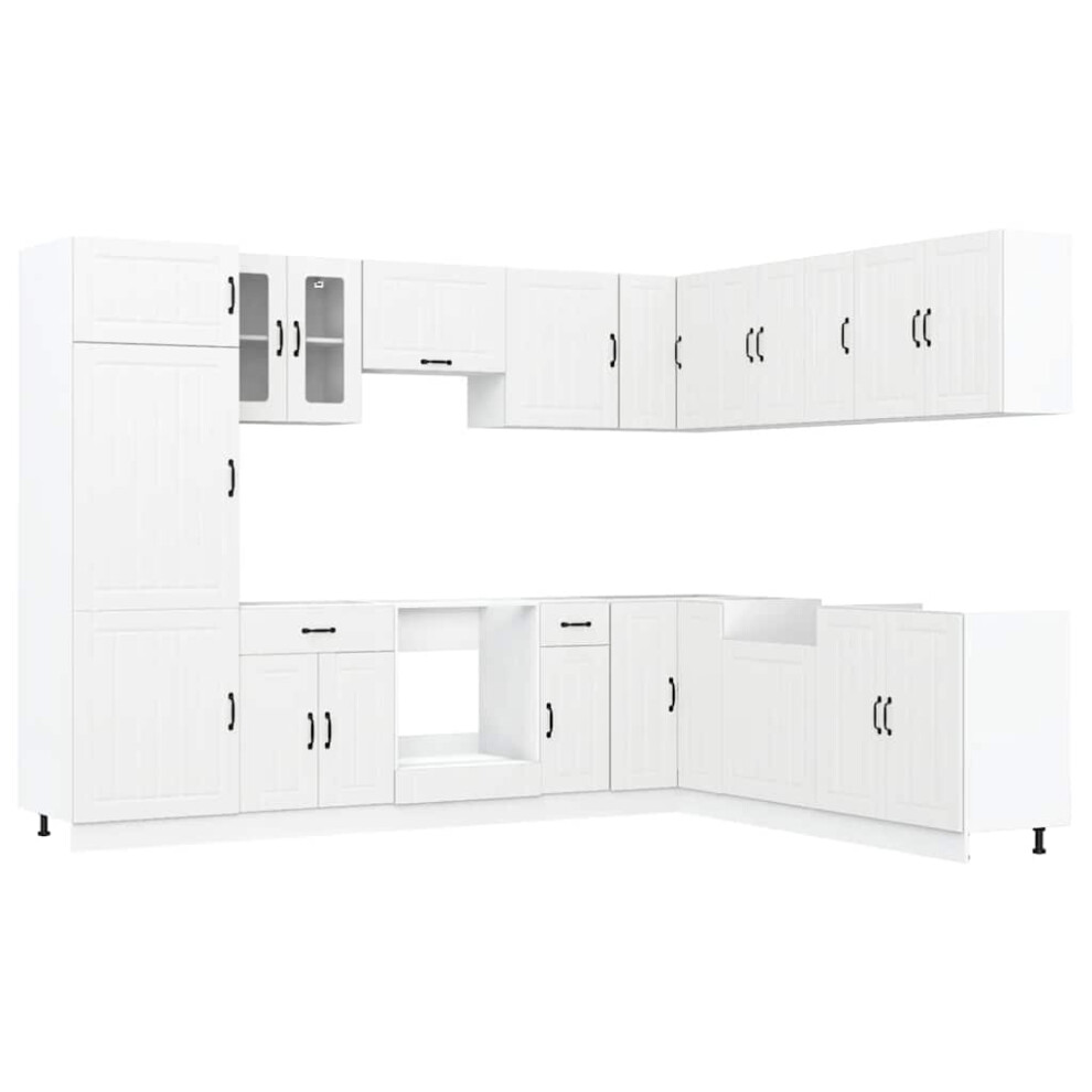 (white) vidaXL Kitchen Cabinet Set 14 Piece Cabinet Cupboard Lucca Engineered Wood