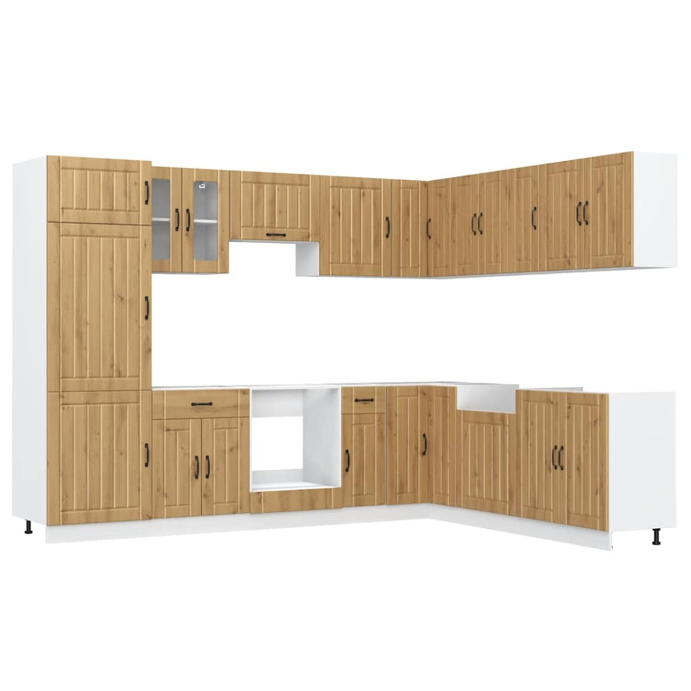 Vidaxl (Artisan Oak) Kitchen Cabinet Set 14 Piece Cabinet Cupboard Lucca Engineered Wood