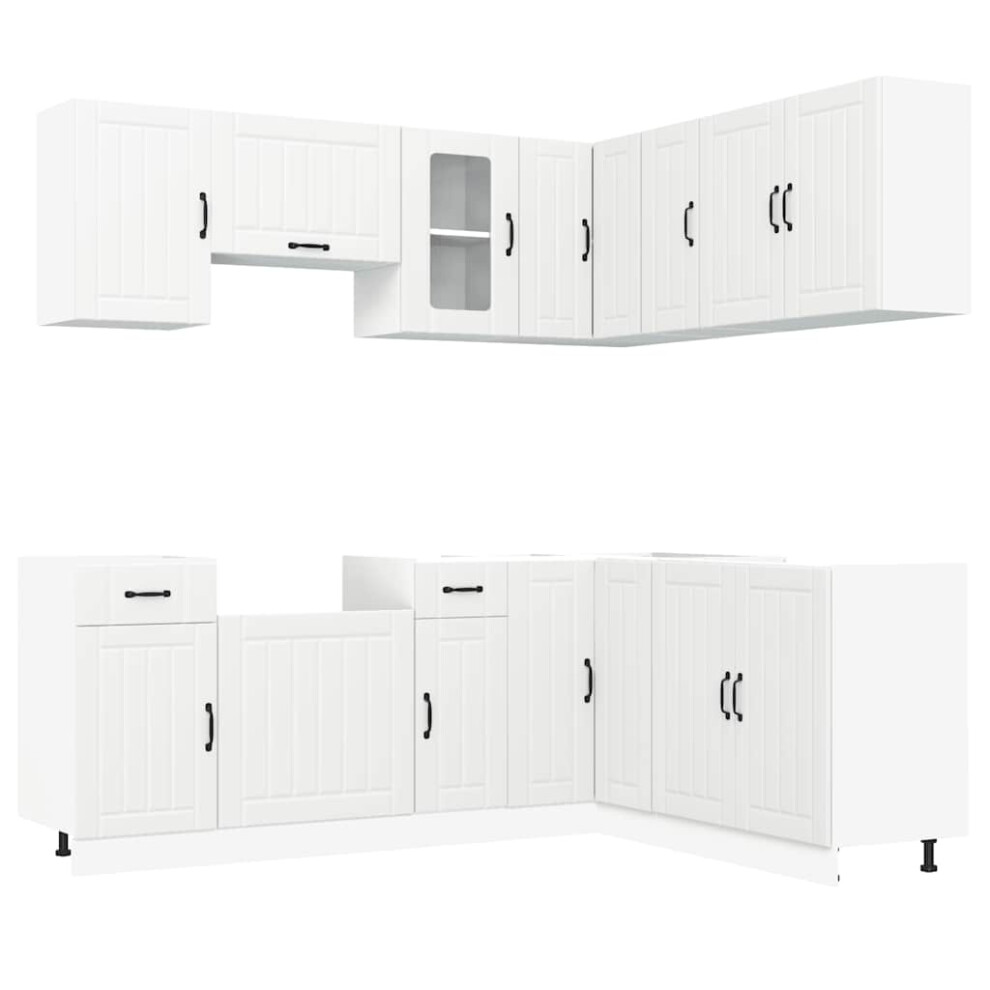 (white) vidaXL 11 Piece Kitchen Cabinet Set Kalmar White Engineered Wood