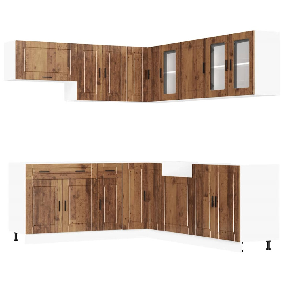 Vidaxl (Old Wood) 11 Piece Kitchen Cabinet Set Porto Smoked Oak Engineered Wood