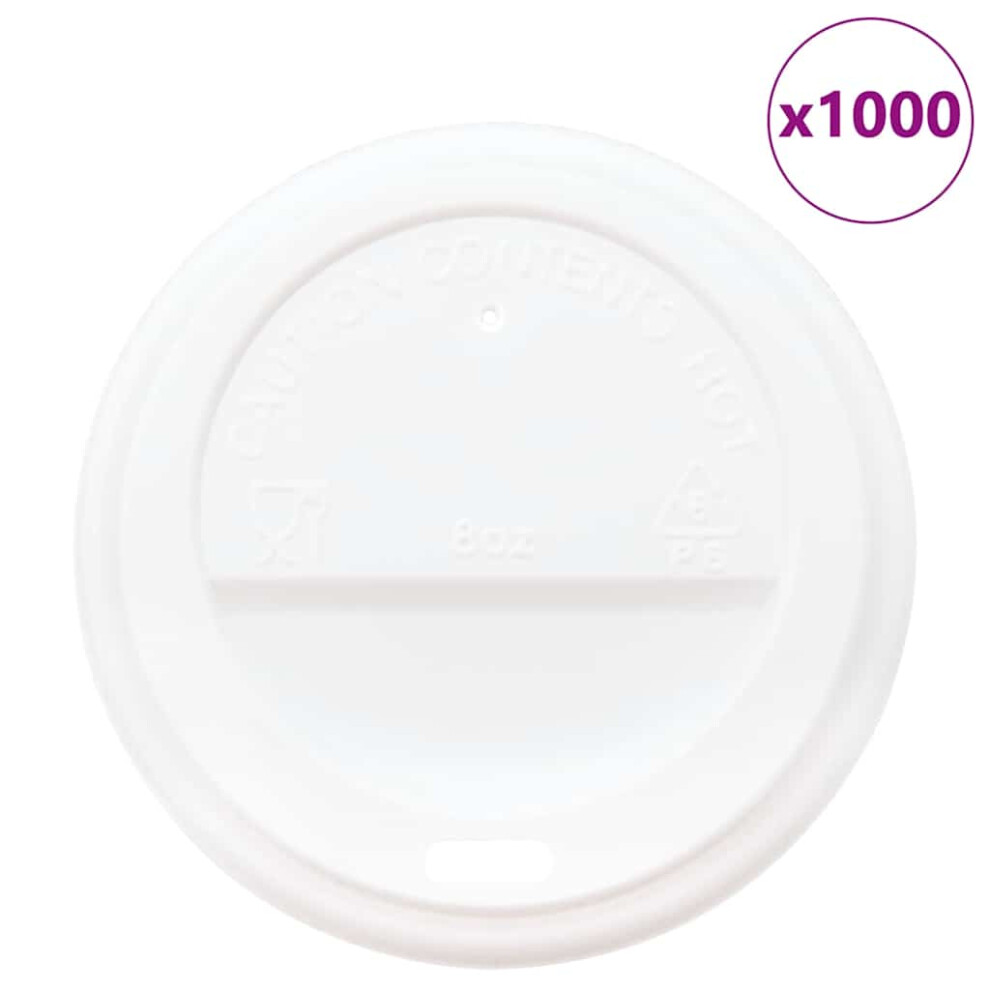 (80 mm) vidaXL Paper Coffee Cup Lids Coffee Disposable Cup Lids 1000 pcs White Plastic