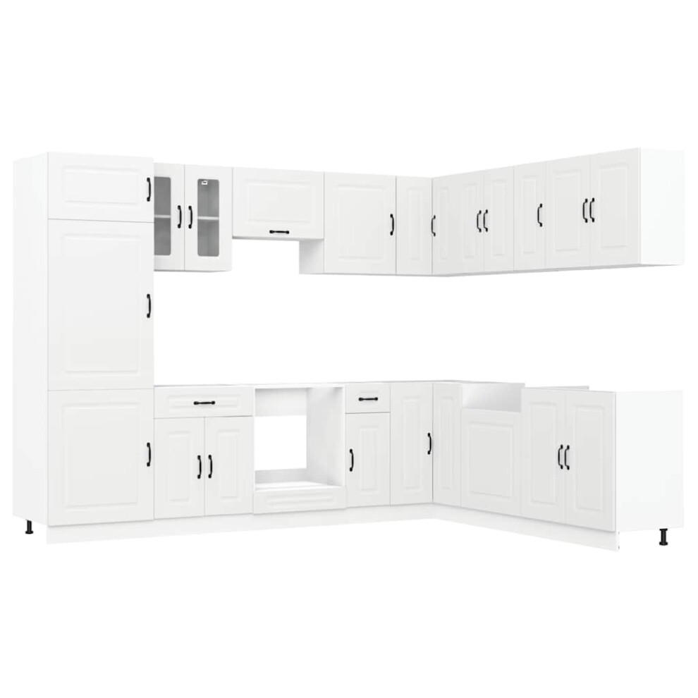 (white) vidaXL Kitchen Cabinet Set 14 Piece Cabinet Cupboard Kalmar Engineered Wood