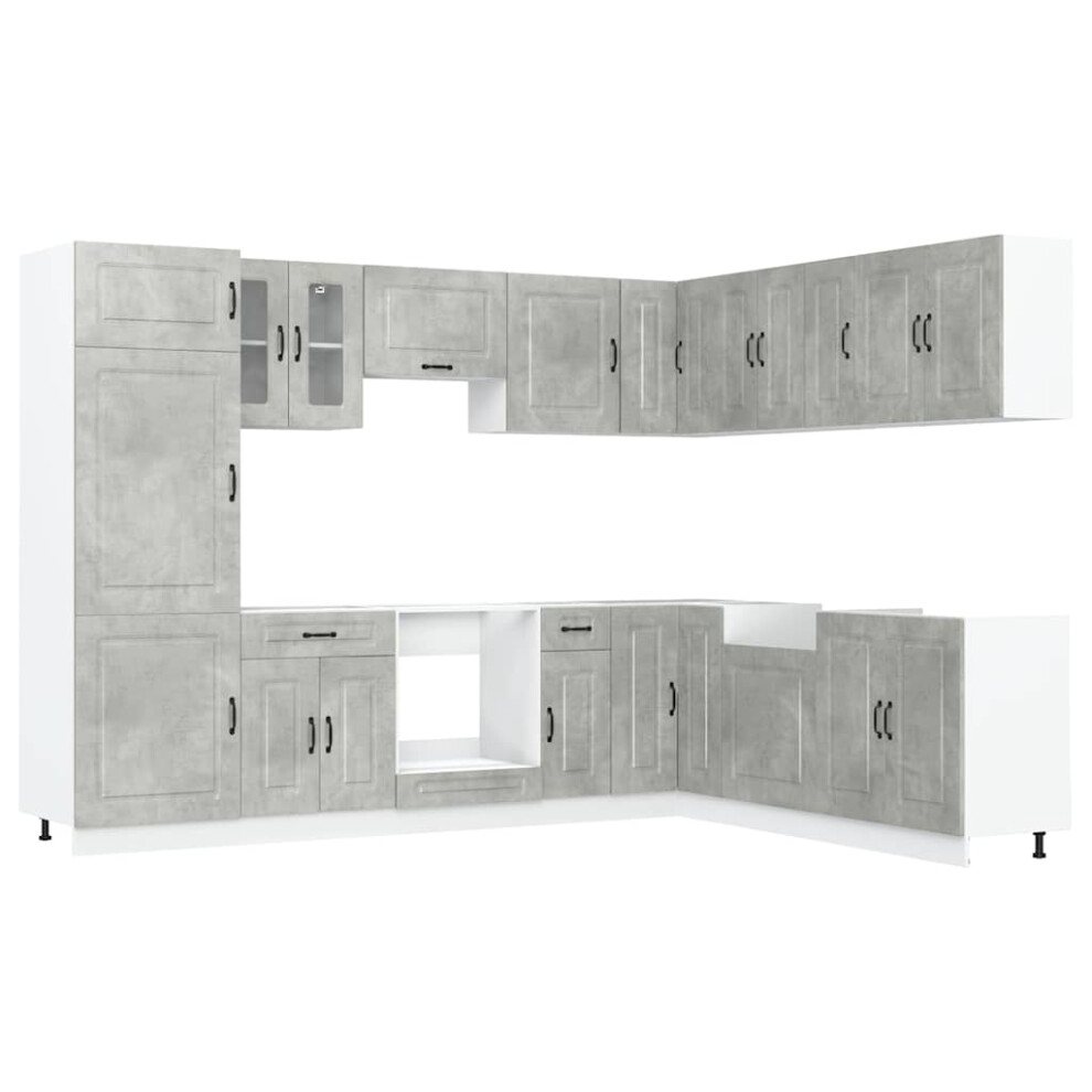 Vidaxl (Concrete ) Kitchen Cabinet Set Piece Cabinet Cupboard Kalmar Engineered Wood Grey Size 14