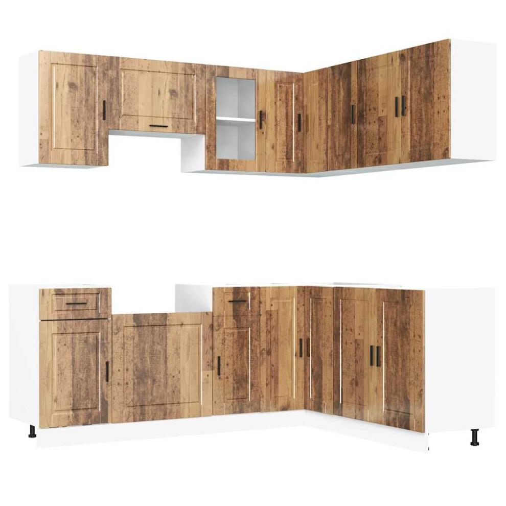 Vidaxl (Old Wood) 11 Piece Kitchen Cabinet Set Porto Old Wood Engineered Wood