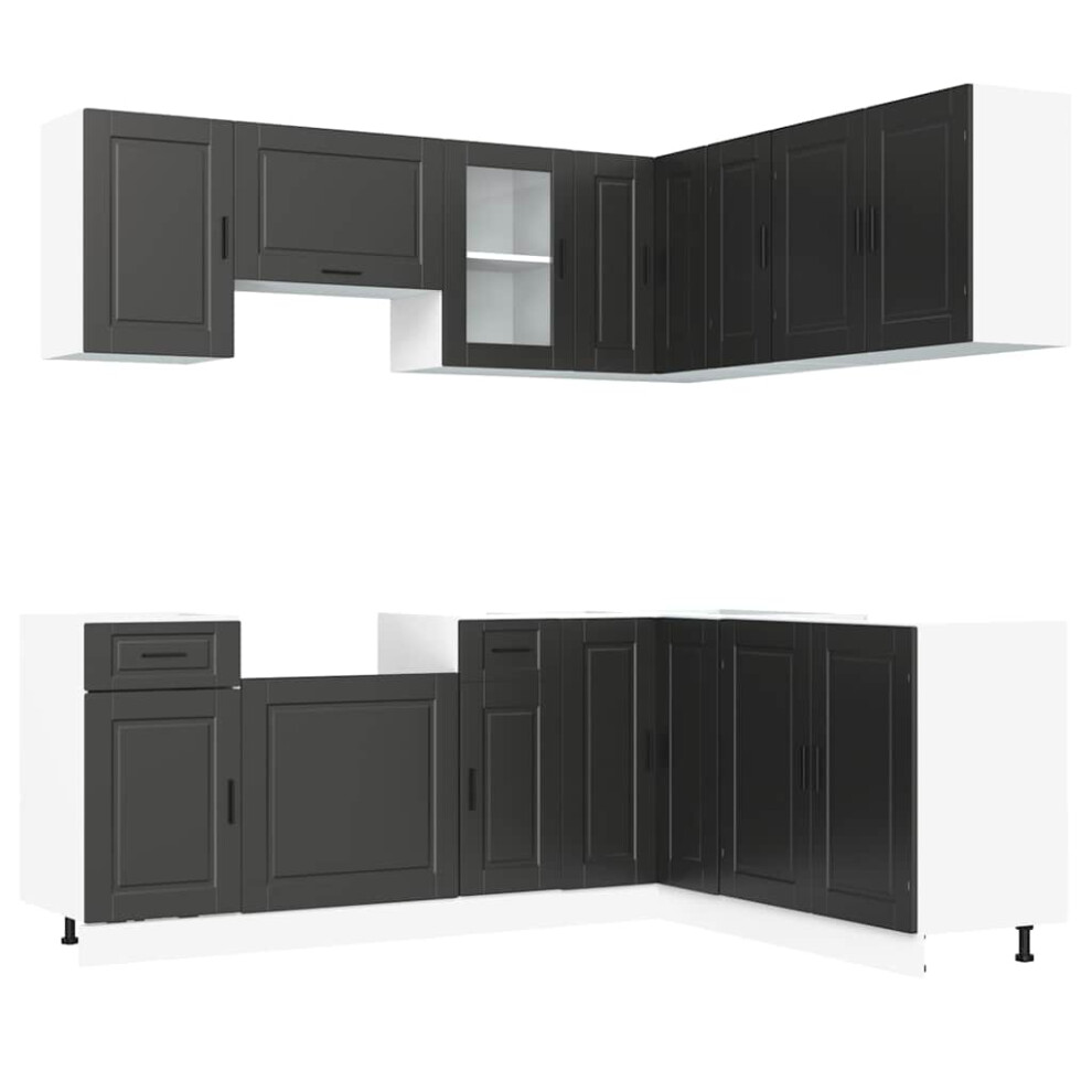 Vidaxl Black (Black) 11 Piece Kitchen Cabinet Set Porto Old Wood Engineered Wood