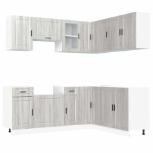 (grey sonoma) vidaXL 11 Piece Kitchen Cabinet Set Porto Old Wood Engineered Wood
