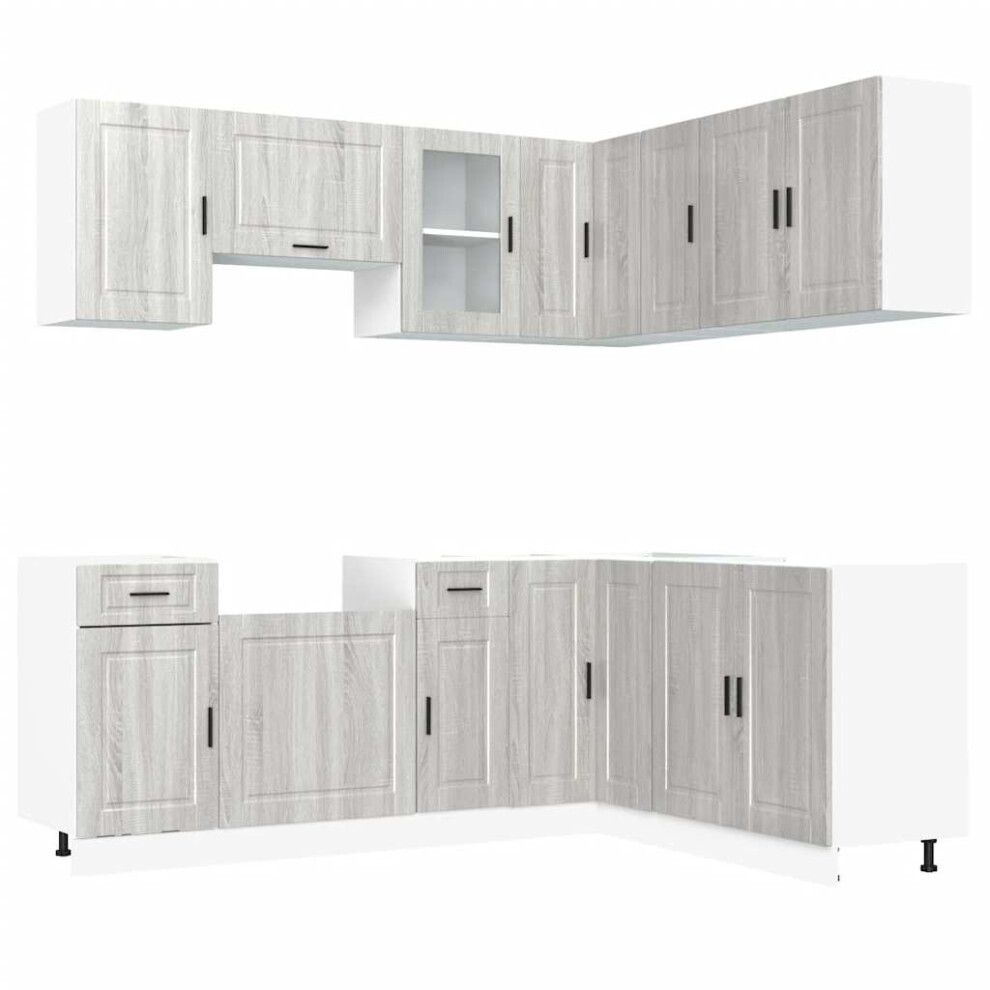 Vidaxl (Grey Sonoma) 11 Piece Kitchen Cabinet Set Porto Old Wood Engineered Wood