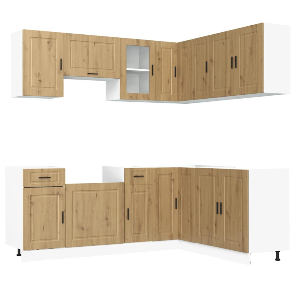 Vidaxl (Artisan Oak) Piece Kitchen Cabinet Set Porto Old Wood Engineered Wood Size 11
