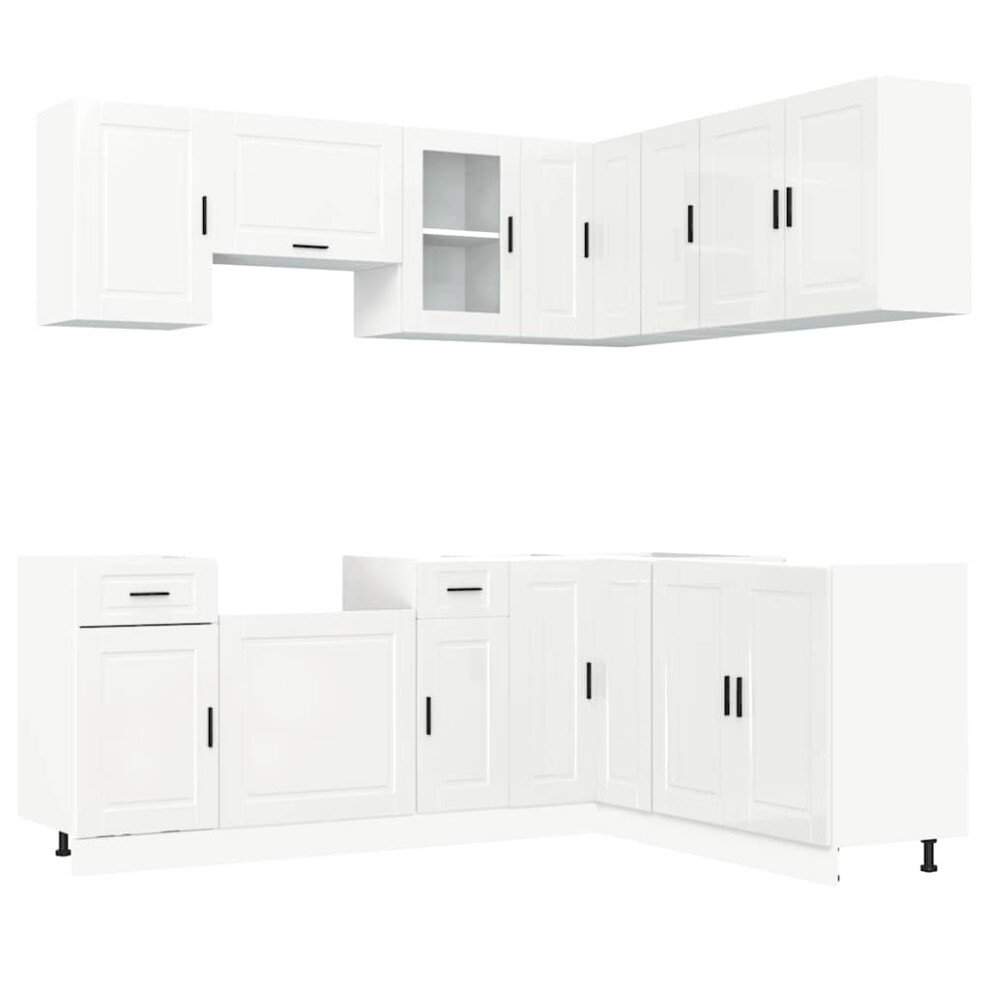 (gloss white) vidaXL 11 Piece Kitchen Cabinet Set Porto Old Wood Engineered Wood