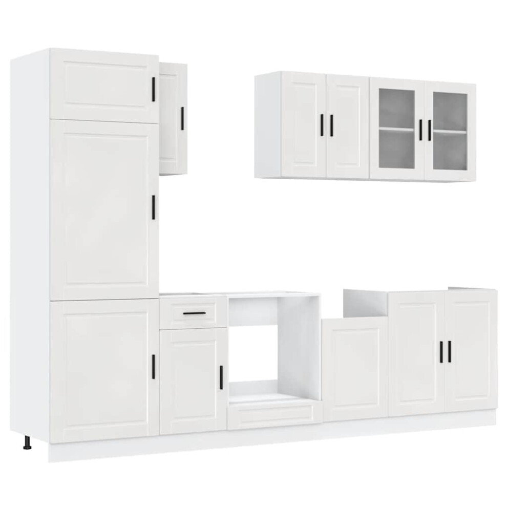 (high gloss white) vidaXL 8 Piece Kitchen Cabinet Set Kalmar Old Wood Engineered Wood