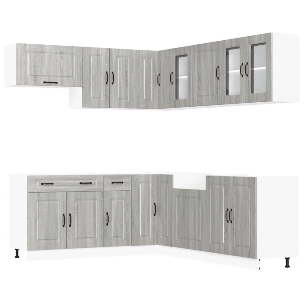 (grey sonoma) vidaXL 11 Piece Kitchen Cabinet Set Kalmar Concrete Grey Engineered Wood