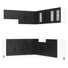 (black) vidaXL 11 Piece Kitchen Cabinet Set Kalmar Concrete Grey Engineered Wood