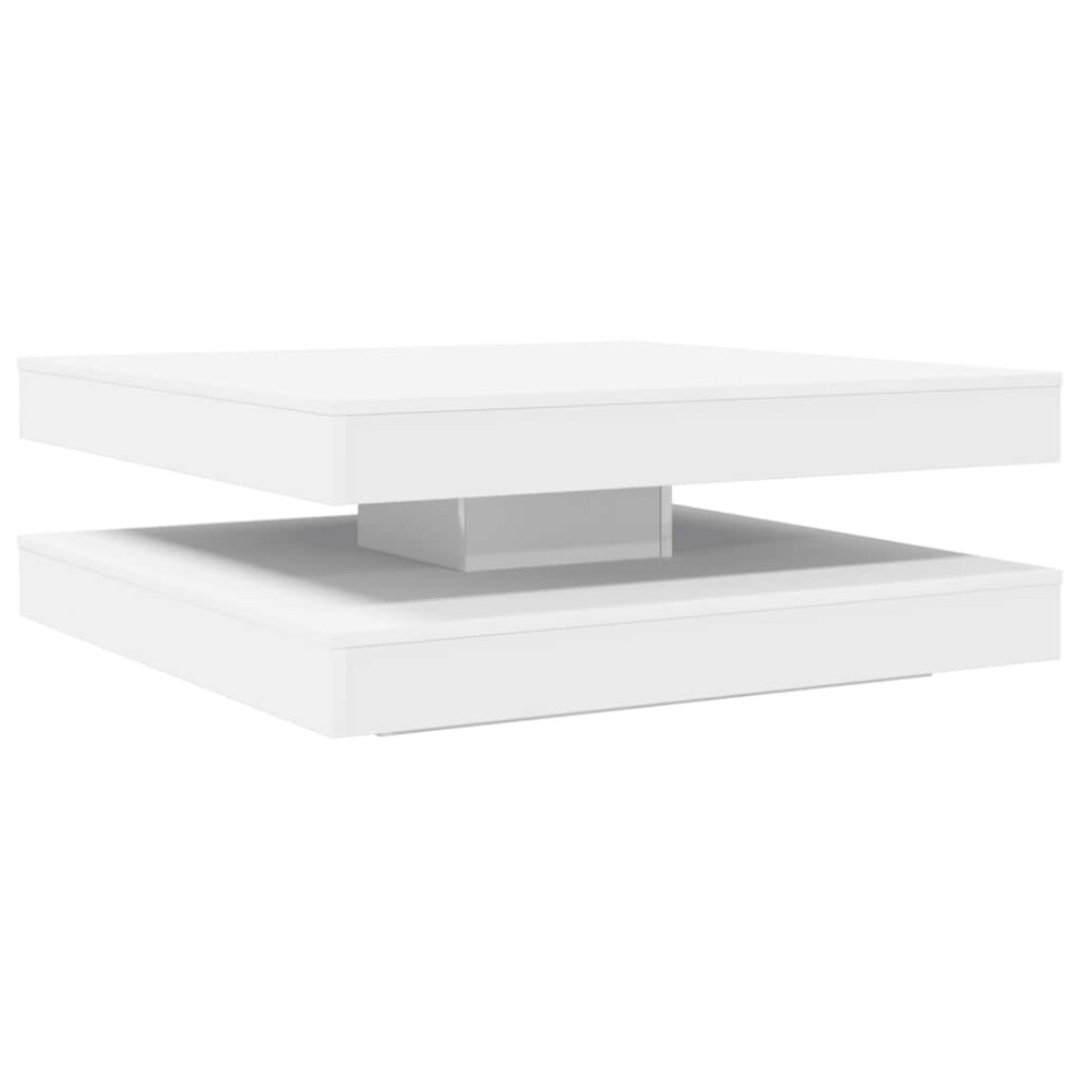 (white, 90 x 90 x 34.5 cm) vidaXL Coffee Table 360-Degree Rotatable Hallway End Table Tea Side Table