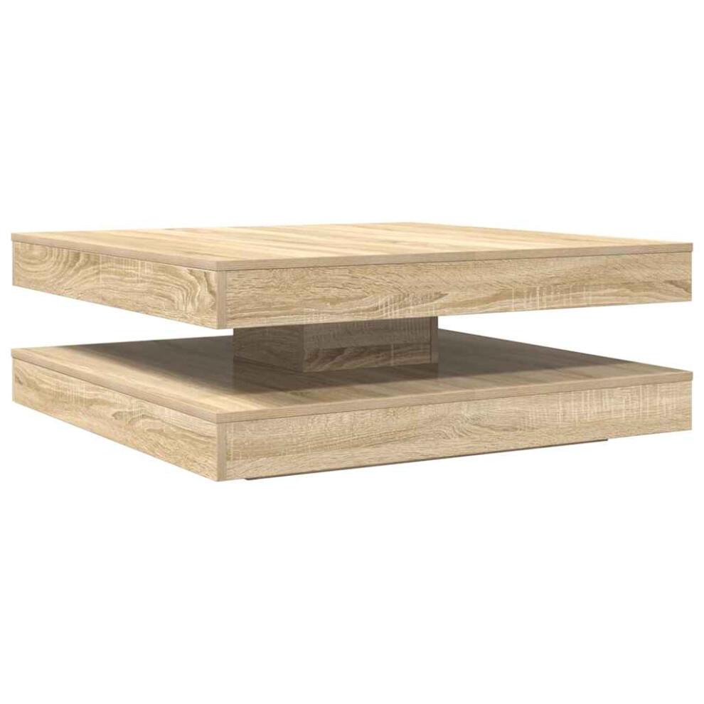 Vidaxl (Sonoma Oak, 90 X 90 X 34.5 Cm) Coffee Table 360-Degree Rotatable Hallway End Table Tea Side Table