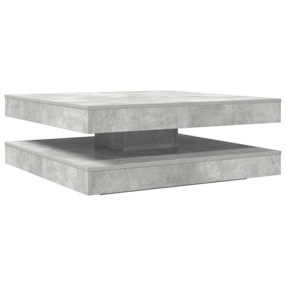 Vidaxl (Concrete Grey, 90 X 90 X 34.5 Cm) Coffee Table 360-Degree Rotatable Hallway End Table Tea Side Table