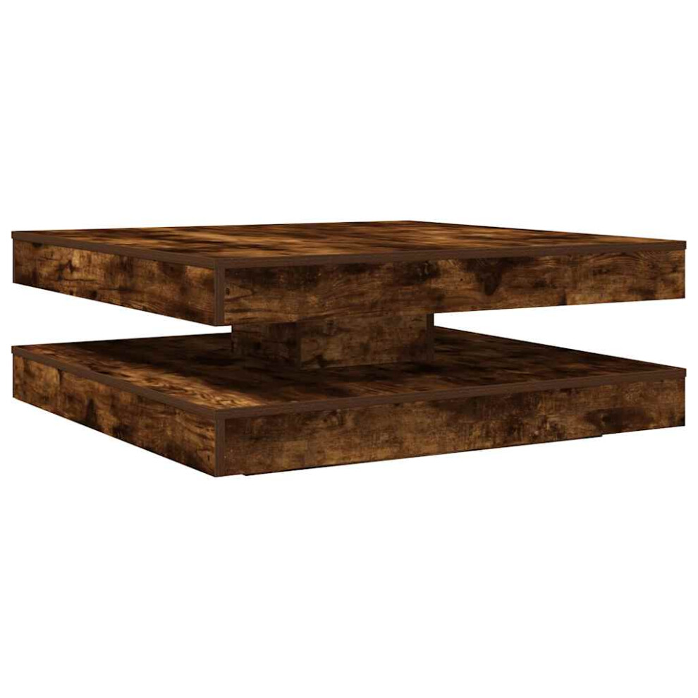 (smoked oak, 90 X 90 X 34.5 cm) vidaXL Coffee Table 360-Degree Rotatable Hallway End Table Tea Side Table