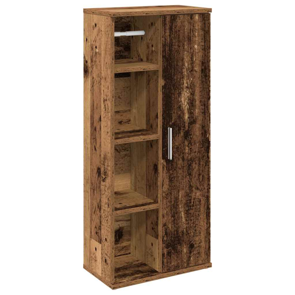 Vidaxl (Old Wood) Bathroom Cabinet With Roll Holder Vanity Unit Cupboard Sink Cabinet