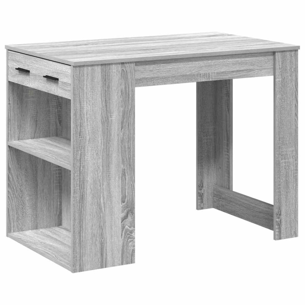 Vidaxl ( Sonoma) Desk With Drawer And Shelf Writing Table Study Desk Engineered Wood Grey