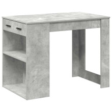 vidaXL Schreibtisch mit Schubladen und Ablage Betongrau 102x62x77,5 cm