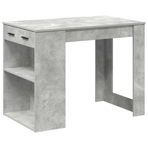 VidaXL (concrete grey) vidaXL Desk with Drawer and Shelf Writing Table Study Desk Engineered Wood