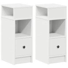 (white, 2 pcs) vidaXL Bedside Cabinets with Drawer Nightstand Bed Side Table Side Cabinet