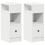 VidaXL (white, 2 pcs) vidaXL Bedside Cabinets with Drawer Nightstand Bed Side Table Side Cabinet 1