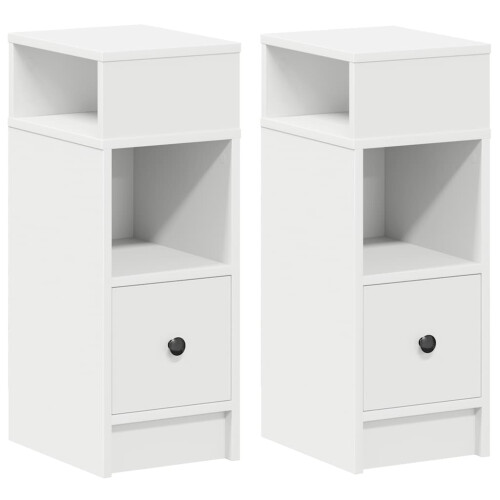 VidaXL (white, 2 pcs) vidaXL Bedside Cabinets with Drawer Nightstand Bed Side Table Side Cabinet 1