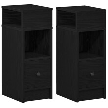(black, 2 pcs) vidaXL Bedside Cabinets with Drawer Nightstand Bed Side Table Side Cabinet