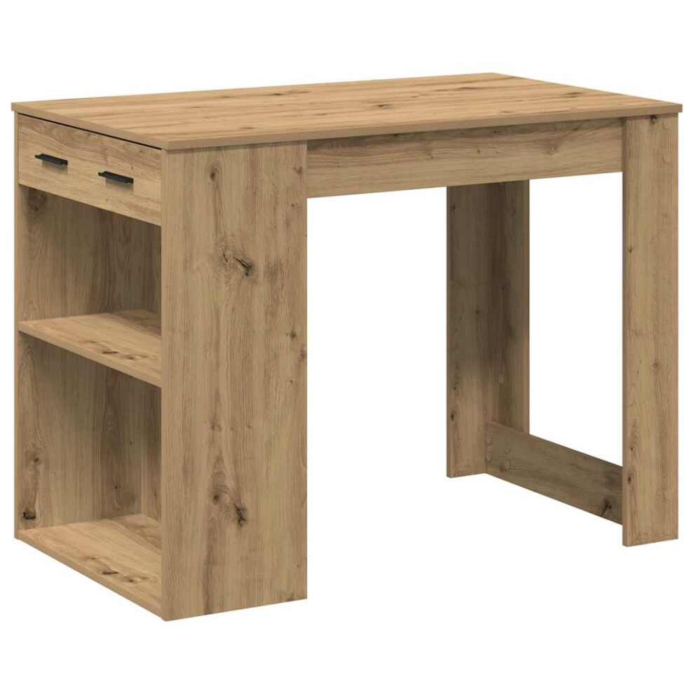 (artisan oak) vidaXL Desk With Drawer And Shelf Writing Table Study Desk Engineered Wood