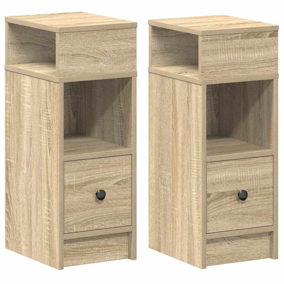 VIDAXL Bedside Cabinet - Sonoma Oak - Brown - Image 2