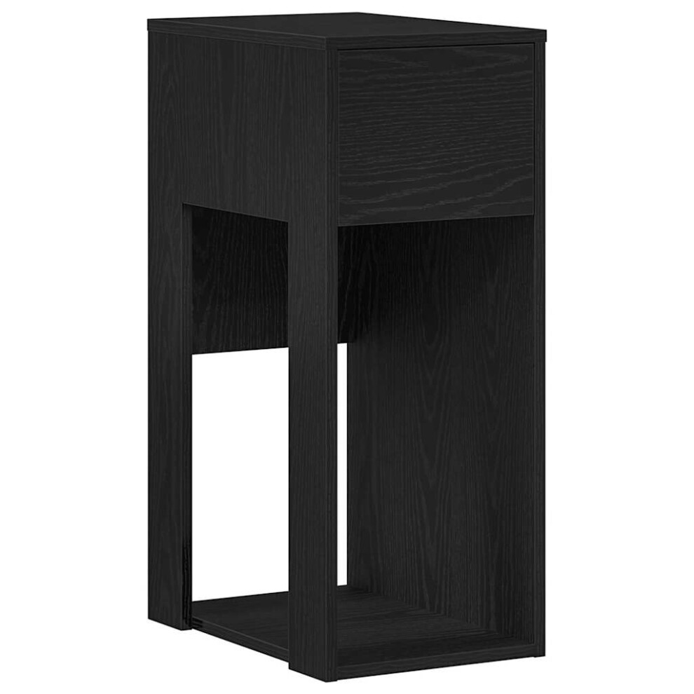Vidaxl (Black) Computer Tower Stand With Drawer Old Wood 30X44x74 Cm Pc Tower Stand