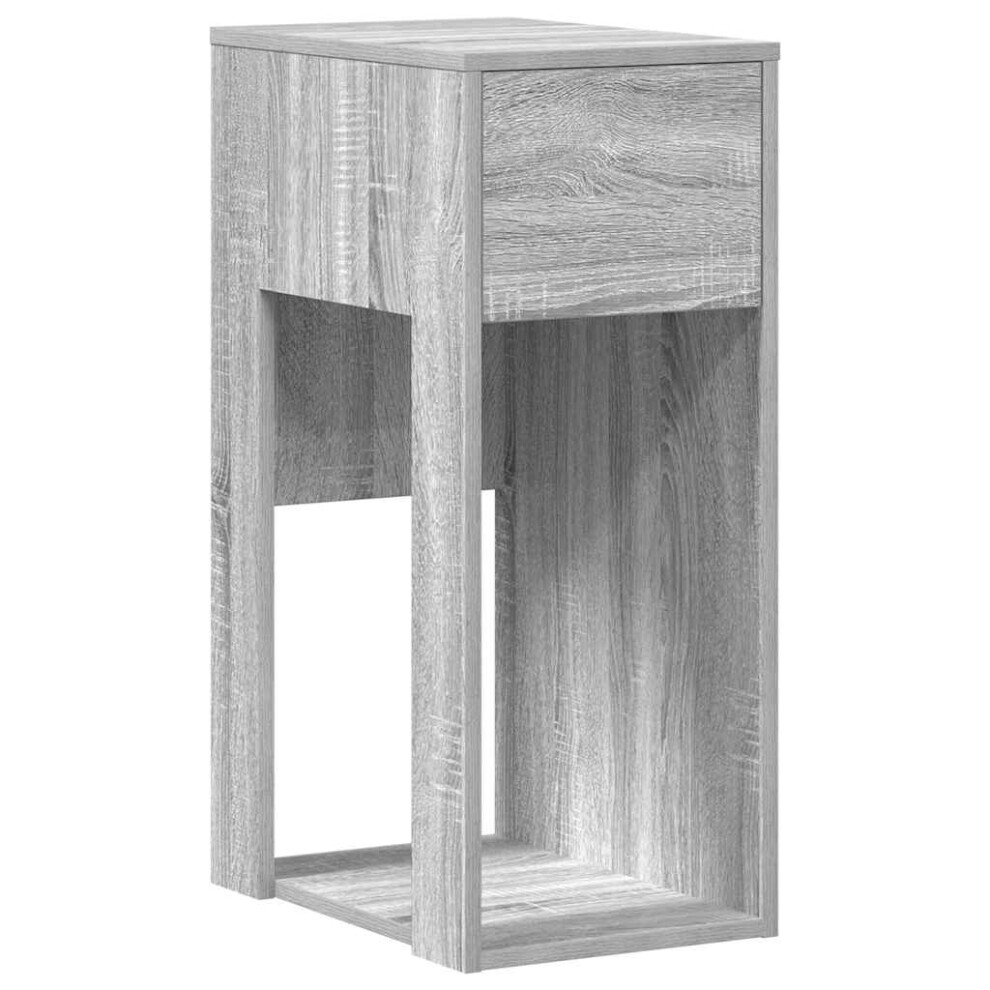 (grey sonoma) vidaXL Computer Tower Stand With Drawer Old Wood 30x44x74 Cm Pc Tower Stand